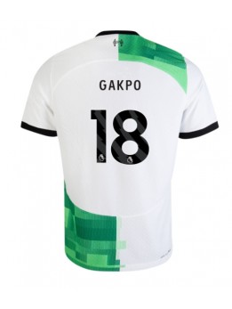 Moški Nogometna dresi replika Liverpool Cody Gakpo #18 Gostujoči 2023-24 Kratek rokav